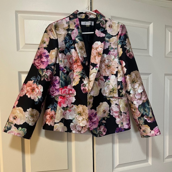 Tahari Arthur S. Levine Women’s Floral Blazer Sz 10 - Picture 3 of 5